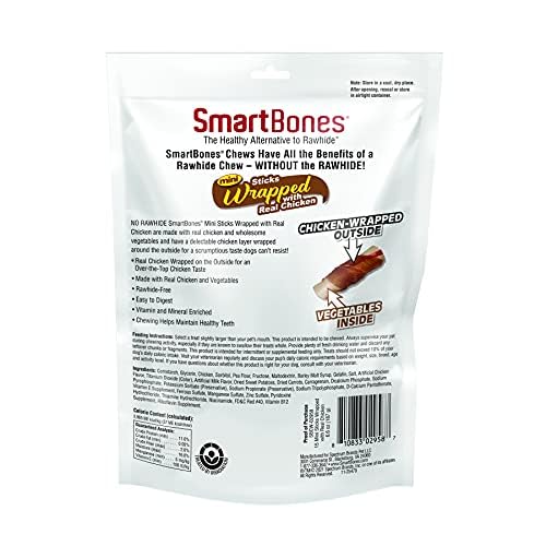 Image of SmartBones Chicken-Wrapped Sticks, Treat Your Dog to a Rawhide-Free Chew Made with Real Chicken and Vegetables 6.6 Ounce (pack of 24)