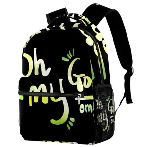 Sac à dos d'école noir et multicolore 29.4x20x40cm pour adolescents