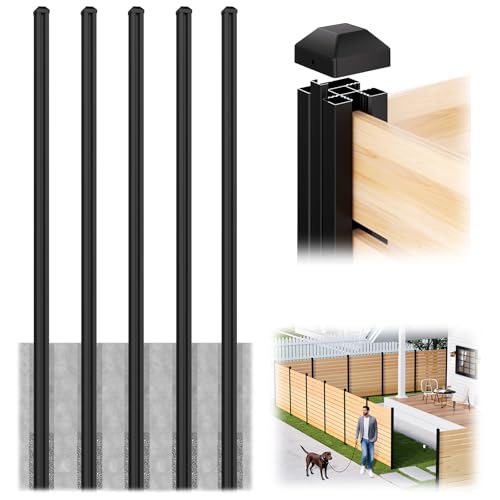 5 Pack 8FT Inground Aluminum Fence Posts