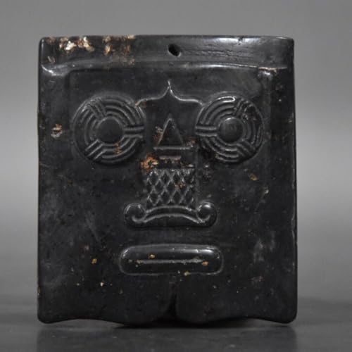 Masque magnétique en fer de la culture Hongshan objet de collection 8 cm