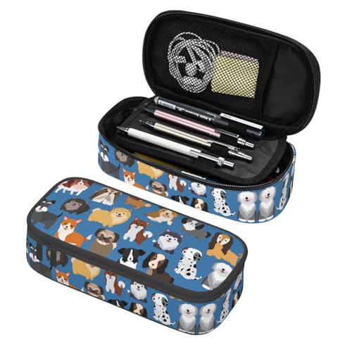 Image of Cute Dog Puppy Pencil Case Organizer Big Capacity Pencil Pouch Stationery With Zipper School Supplies Pencil Bag For Girls Boys Office, j56tsd