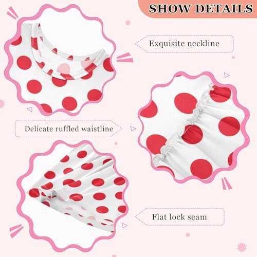 ALAZA White Red Polka Dot Girls Dress Sleeveless Dresses Toddler Casual Dress Summer Sundress 2-8 Years3