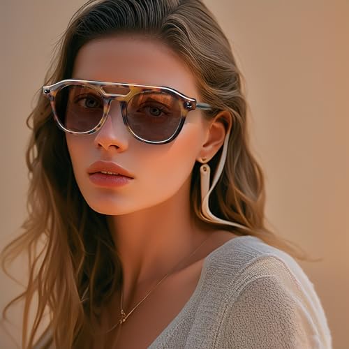 Retro Vintage Aviator Sunglasses Women Men,70s Trendy Shades Square Stylish UV400 Sun Glasses3