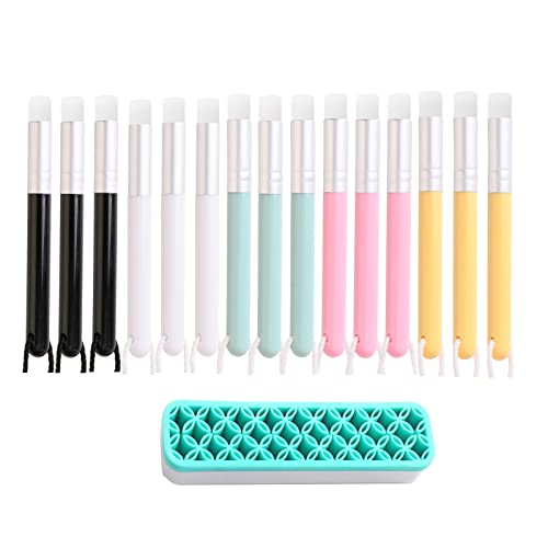 Yoseng 15 Pieces Mini Detailed Ink Blending Brushes For Card Making,Small Blender Art Blending Tool With Holder Sets,Use With Intricate Stencils,Deal With Small Details（Brush Head 0.5 Inches） #TOP1