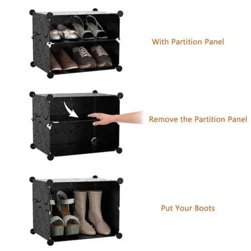 Image of EXVITO 2 Tier Shoe Rack with Shelf, Folding Shoe Rack for Bedroom, Living Room,Entryway, Footwear Stand for Home, Organizer, ShoeRack Plastic | Plastic Shoes Rack for Home - White