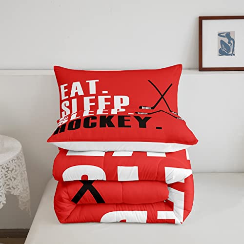 Image of Feelyou Ice Hockey Bedding Set King Size 3Pcs for Boys Girls Women Men