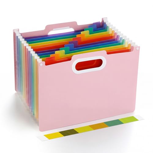 Comix Expanding File Folder, 13 Pockets Accordion File Organizer, Letter/A4 Size Document Organizer...