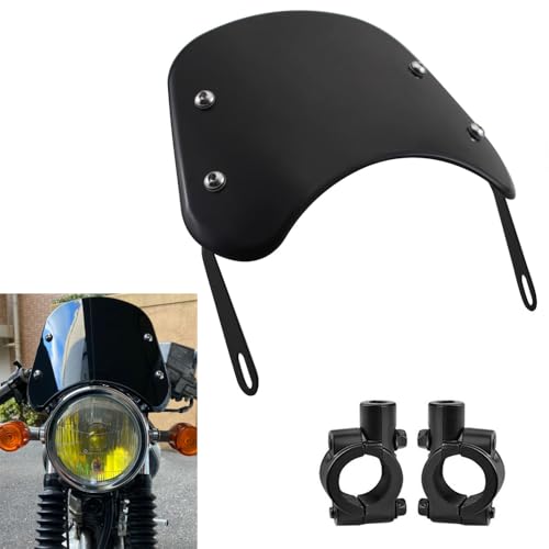 Kucehiup Motorcycle Windshield Wind Deflector Fit 5 to 7 Round Headlight