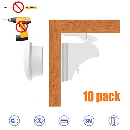 Cerraduras Invisible Magnéticas de Seguridad para Niños, Cierre Magnético de Seguridad de Bebé y niño, Cierres de seguridad Para Cajones Armarios,Sin Perforaciones (10 cerraduras + 2 llaves)
