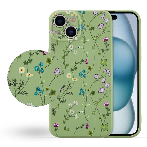 RALEAVO Floral Case for iPhone 15 Plus Silicone Cute Cover for Women,Green by RALEAVO - Used condition - Image 5
