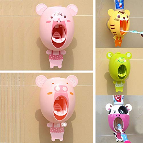 Dispenser automatico di dentifricio nuovi capretti animali del fumetto sveglio Set Design del fumetto bagno famiglia portaspazzolino (Color : 1)