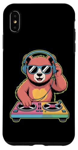 DJ Animal Ours Tourne Disque Mélodie Coque pour iPhone XS Max