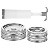 CIYODO Vakuumiergerät für Einmachgläser Vakuumverschlussdeckel Lebensmittelversiegelung mit Handpumpe Standard und Weithalsdeckel zur