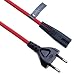 Produktbild 2 Poliges Stromkabel Euro Figure 8 C7 2M Netzkabel Rot Geflochten Kabel Kompatibel mit PS4 PS5 Samsung Toshiba Philips LG Sharp Sony TV Canon Pixma HP Brother Drucker Asus Toshiba Laptop