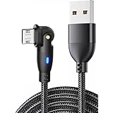 オーディオファン Micro USB ケーブル Ｌ字型 180度回転 急速充電 高速データ転送 マイクロ USB ケーブル 強化TPE製 USB Type A to マイクロb ケーブル Micro充電コード スマホ充電ケーブル Type-B PS4 コントローラー イヤホン USBコード 充電ケーブル タイプbケーブル 長い 2m ブラック