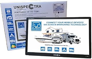 Unispectra 16" SmartReadyTV 12V - 24V / 240V HD LED Digital DVB-T/T2 (Freeview) TV HDMI, USB PVR & Media Player, HDMI, 3.5mm AV In/Out. Ideal for Home, MotorHome, Boat, Caravan, Camping or Truck