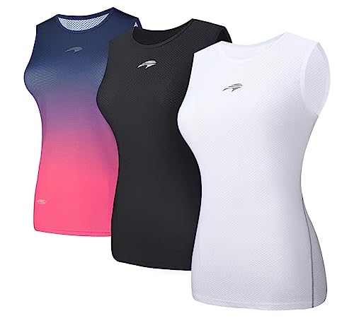 Bpbtti Women's Quick Dry Sleeveless Cycling Base Layer High Wicking Tank Tops Undershirt Sports Vest (1 Pack:gra Col-1,Large) #TOP4