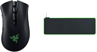 Razer DeathAdder V2 Pro Wireless Gaming Mouse: 20K DPI Optical Sensor - 3x Faster Than Mechanical Optical Switch - Chroma RGB Lighting - Classic Black & Goliathus Extended Chroma Gaming Mousepad Black