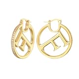 Elegant 18K Gold Designer Letter Earrings - Choose Your Favorite Ear Stud for a Comfortable and Fashionable Fit, Perfect for Adding a Personal Touch to Your Casual Outfits