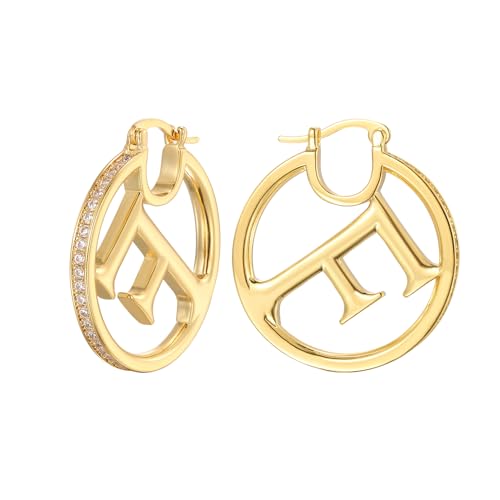 Elegant 18K Gold Your Style with these Chic Letter F Earrings - Choose Your Favorite Ear Stud for a Comfortable and Fashionable Fit, Perfect for Adding a Personal Touch to Your Casual Outfits
