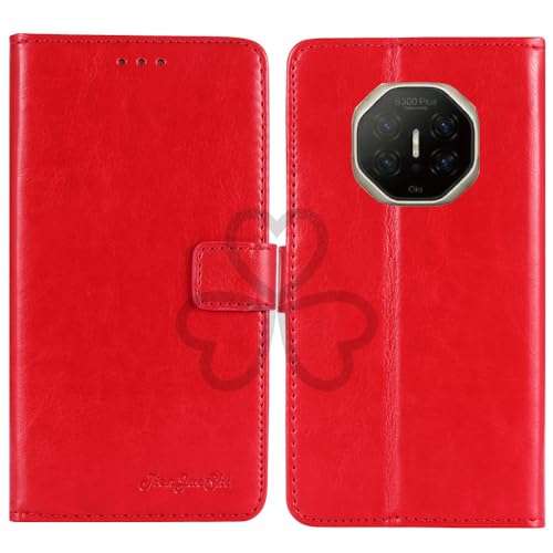 TienJueShi Red Book Stand Retro Flip Leather Protector Phone Wallet Gel Cover Etui TPU Silicone Case For Doogee S300 Plus 6.78 i