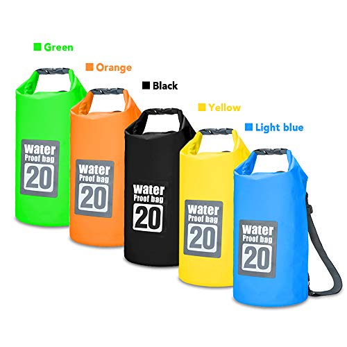Andoer 5L / 10L / 15L / 20L Mochila seca impermeável ao ar livre, bolsa flutuante roll-top com capa