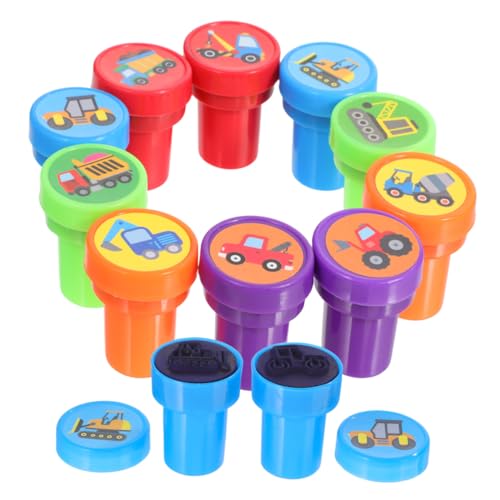 WHAMVOX 20pièces Tampon Auto-encreur avec Motifs De Camions De Chantier De Tampons pour Loisirs Créatifs Et Scrapbooking