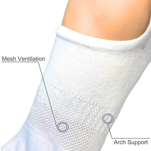 Soxsense No Show Toe Socks Premium Cotton for Women, Align Toes Five Finger Liner Low Cut Thin Socks for Bunion, (4 Pairs)4