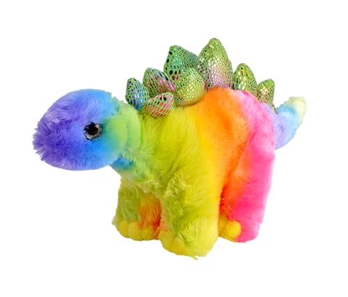 Wild Republic Rainbowkins Stegosaurus, Stofftier, 30 cm, Plüschspielzeug, Füllung aus gesponnenen recycelten Wasserflaschen