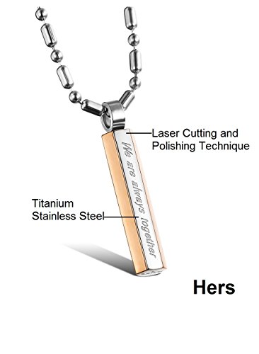 His & Hers Matching Set Titanium Stainless Steel Couple Pendant Necklace Love Style In A Gift Box #TOP2