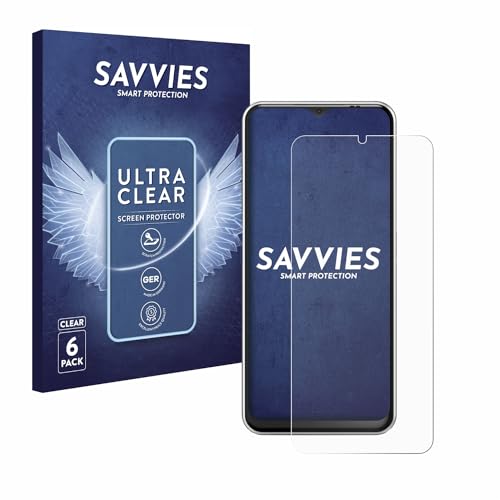 Savvies 6 Stück Schutzfolie für Emporia Smart 6 Bildschirmschutz-Folie Ultra-Transparent