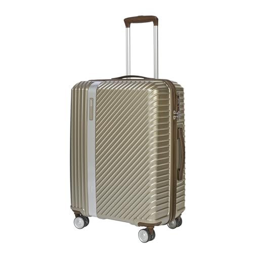 Image of VIP Barclay Check-in Trolley Bag 67cm | Medium | Hard Luggage | 8-Wheel Suitcase with Shoe & Toiletry Pouch | Flushed TSA Lock with Anti-Theft Zipper | 3 Years International Warranty (Champagne Beige)