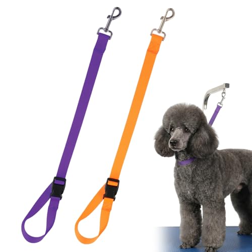2 PCS Pet Dog Grooming Loops Groomers Loop Adjustable Grooming Noose Nylon Restraint Noose Loop for Dog Grooming-Arm and Pet Grooming-Table (23.6x1.73x0.7 in)