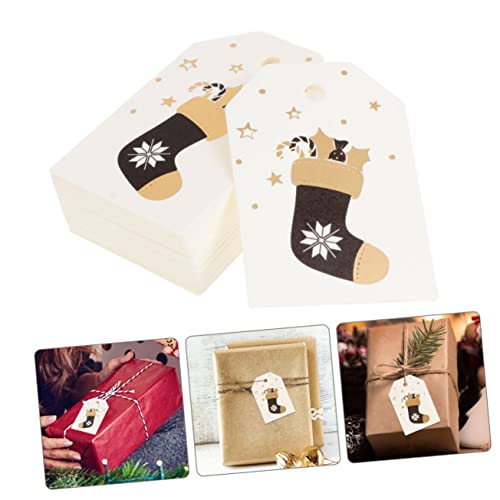 BUTIFULSIC 100pcs Tag Label DIY Bookmarks Xmas Hanging Cards Small Holiday Xmas Hanging Label Holiday Tree Hanging Decoration Cards Paper Jam Greeting Card