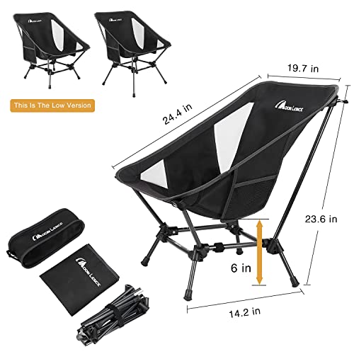 MOON LENCE Camping Chairs, Compact Backpacking Chair Small Folding Chair Lawn Chair with Side Pockets Portable Lightweight for Hiking & Beach & Fishing - Image 4