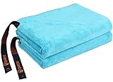 Qiafeiye Fitnesshandtücher für Männer & Frauen Sporthandtuch Fitness Übung Workout Handtuch Schnelltrocknend Schweißhandtücher Camping Reisen Wandern 50cm X100cm, 2er Pack (Türkis X2)