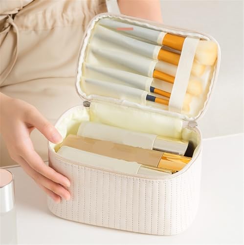 Trousse de toilette grande capacité en cuir imperméable vert