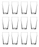North Mountain Supply English Pub Beer Glasses β Stackable β 10 oz β Set of 12 β Break-Resistant β Made in Bulgaria β Crystal Clear Glass