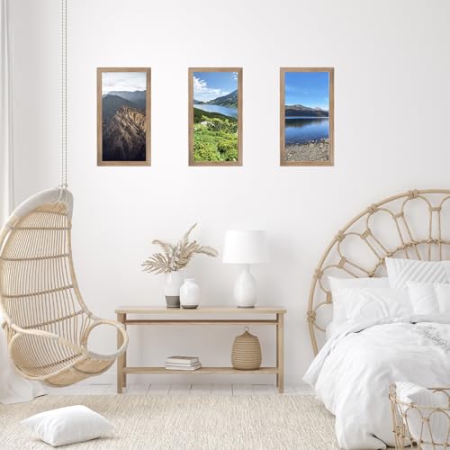 Image of JCJMY 7x17 Picture Frame Rustic Brown for Poster Photo Picture, Horizontal and Vertical Formats for Wall Hanging, 7 x 17 Wall Gallery Poster Photo Frame for 7 by 17 Photos Posters, Rustic Brown
