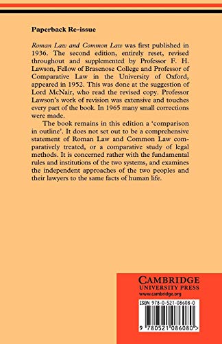 Roman Law and Common Law: A Comparison in Outline