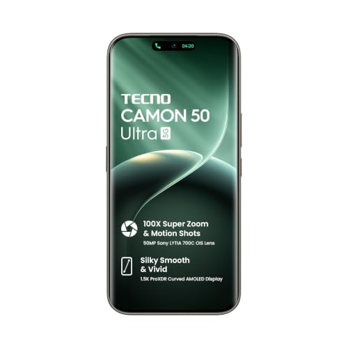 Image of Tecno CAMON 50 Ultra 5G (Cypress Green, 8GB+256GB | 100X Super Zoom & Motion Shots 50MP Sony LYTIA 700C OIS Lens | Silky Smooth & Vivid 1.5K ProXDR Curved AMOLED | Slim & Powerful 7.75mm Slim)