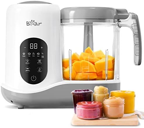 BEAR 2022 Baby Food Maker | One Step Baby Food Processor Steamer Puree Blender | Auto Cooking & Grinding | Baby Food Puree Maker with Self Cleans | Touch Screen Control