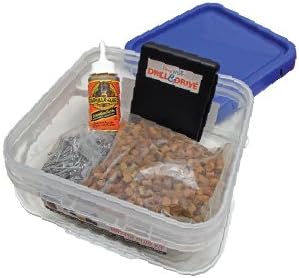 DeckWise Cumaru Hardwood Plug Kit, 3/8" Tapered Hardwood Plugs and Stainless Steel Screws for 300 sq. ft. of Decking with Glue and Pre-drilling Bit Set Included (1050 ct. kit)