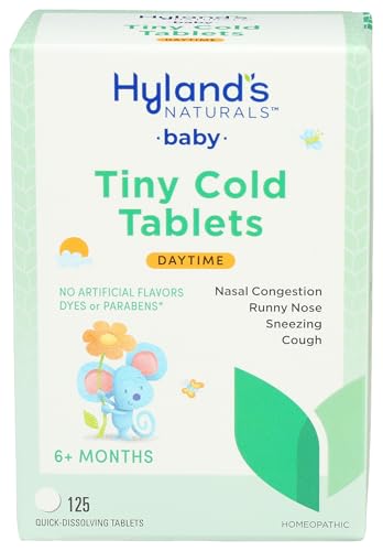 Image of Hyland's Baby Tiny Cold Tablets, Daytime, Infant and Baby Cold Medicine, Decongestant, Runny Nose and Cough Relief, 125 Quick-Dissolving Tablets