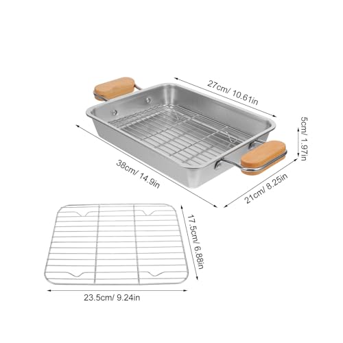 Bandeja para hornear de acero inoxidable plano con rejilla 3
