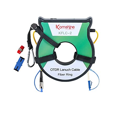 KOMSHINE OTDR Launch Cable Box Single-Mode SM OS2 500M Dead Zone Eliminator 9/125um Single-Mode OTDR Patch Cord Fiber Ring (FC/UPC-LC/UPC)