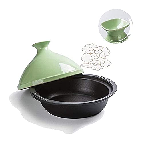 Cast Iron Tagine Pot With Ceramic Lid And Cast Iron Base For Cooking And Stew Casserole Slow Cooker For Different Cooking Styles (Color : Green) #TOP1