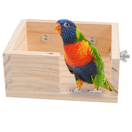 KAMEIOU Small Animal Bird Perch Cage Stand Platform Food Feeder Brid Small Pet Guinea Pig Bird Parakeet Parrot Playground Corner Desk Stands for Hamster Budgie Parrot Parakeet Guinea Pig Accessories