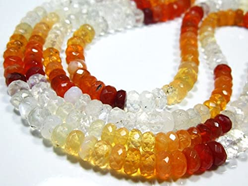 Opale de feu mexicaine fil de pierres micro rondelles pour création bijoux
