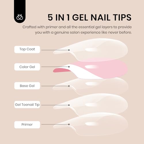 Image of Beetles Toe Nail Press Ons Short French Tip Press On Toenails 72PCS Kit | White French square fake toenails in 18 sizes with jelly glue and fast dry glue for an easy pedicure fit.